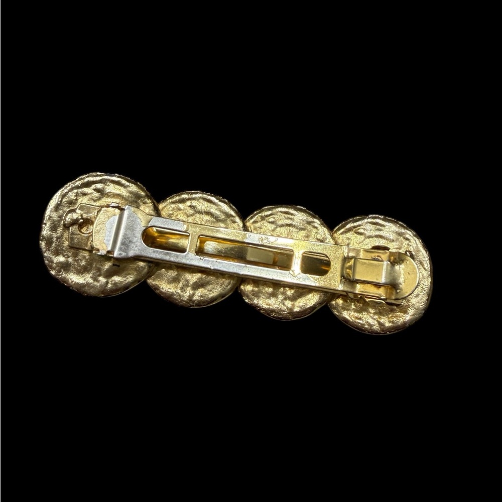 Vintage 8 Spanish/ Peru Gold Coins Hair Clip - Picture 3 of 9